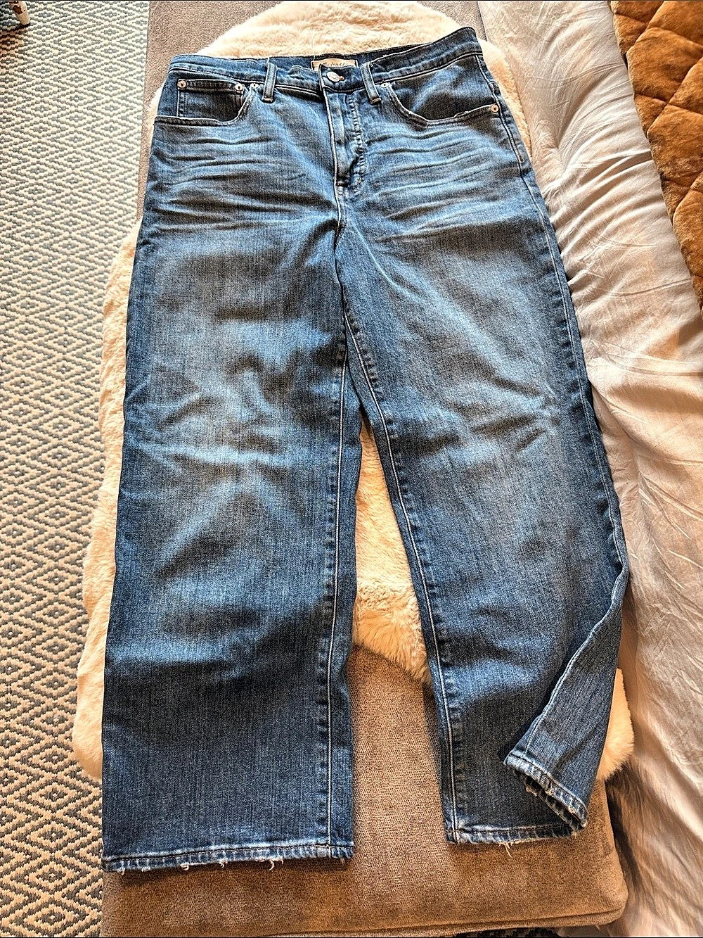 Madewell Slim Wide-Leg Crop Jeans Blue Waist 30